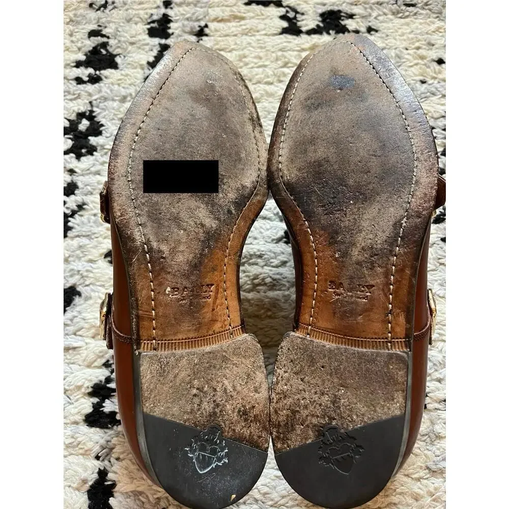 BALLY SWITZERLAND MENS DOUBLE MONK STRAP SHOES 10.5D GOOD CONDITION! RP $795